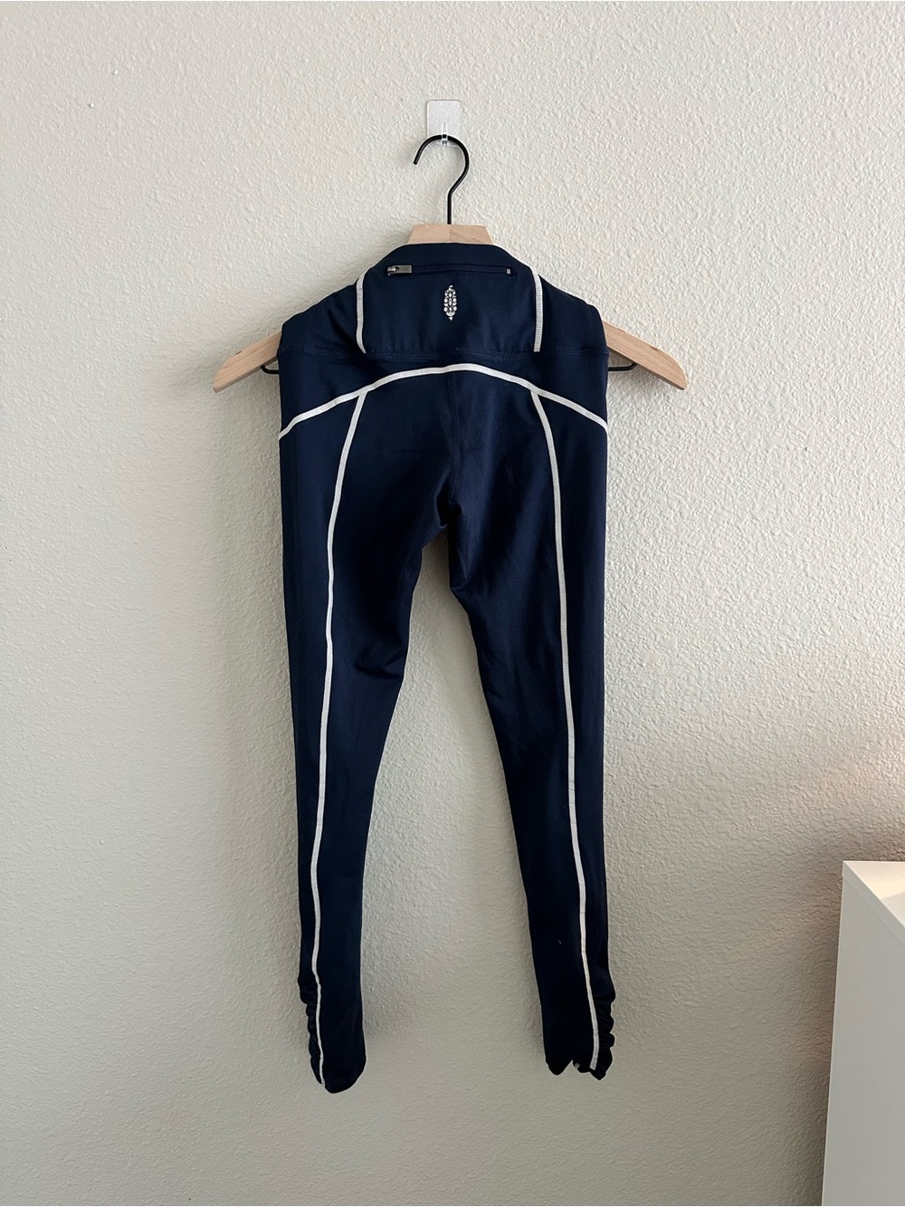 Free People Navy Leggings with White Contrast Piping
